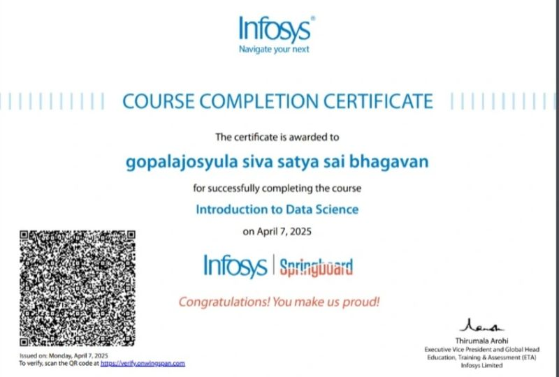Infosys Intro to Data Science