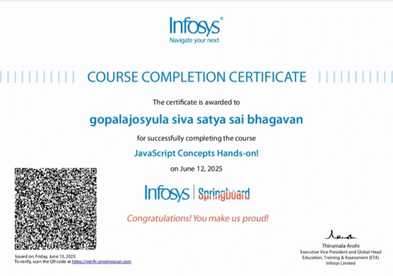 Infosys JavaScript