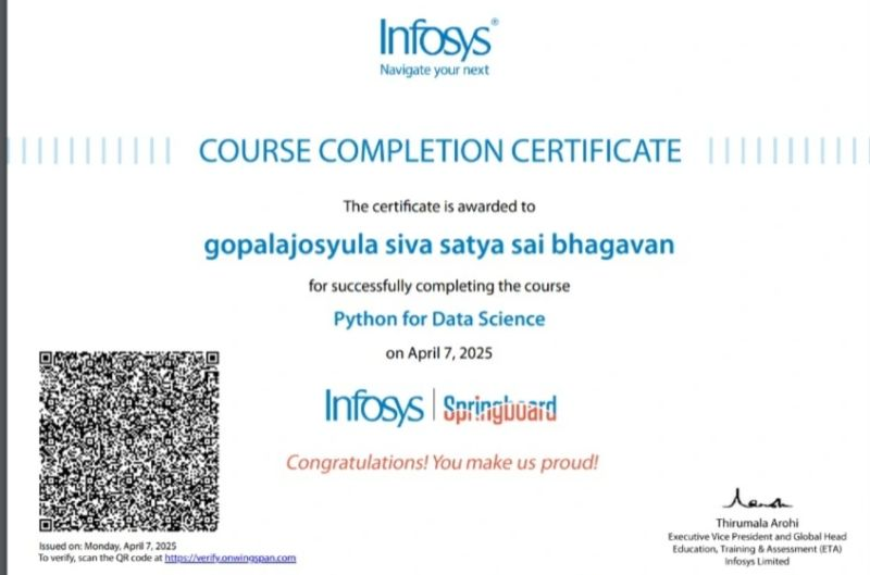 Infosys Python Data Science