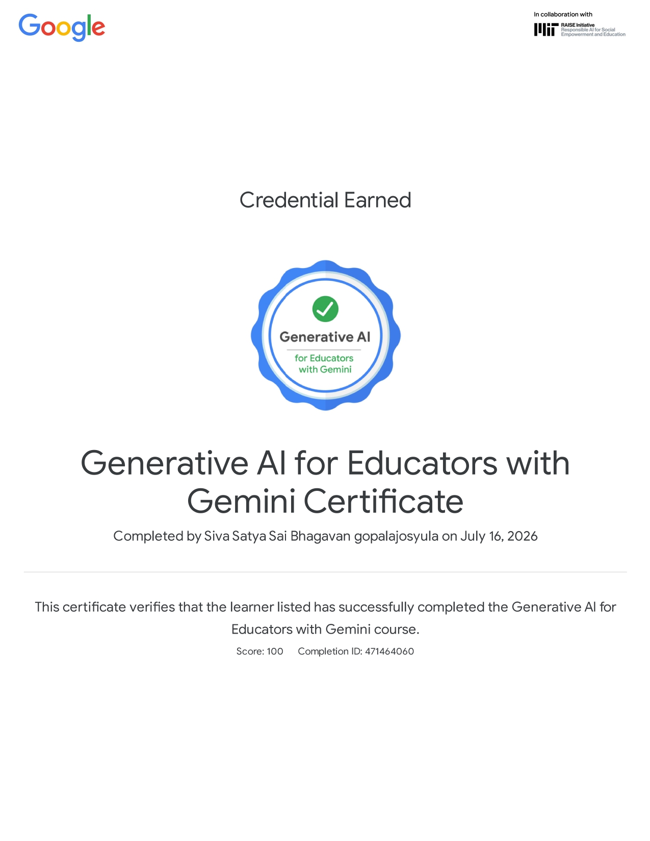 Google for Education AI Certificate